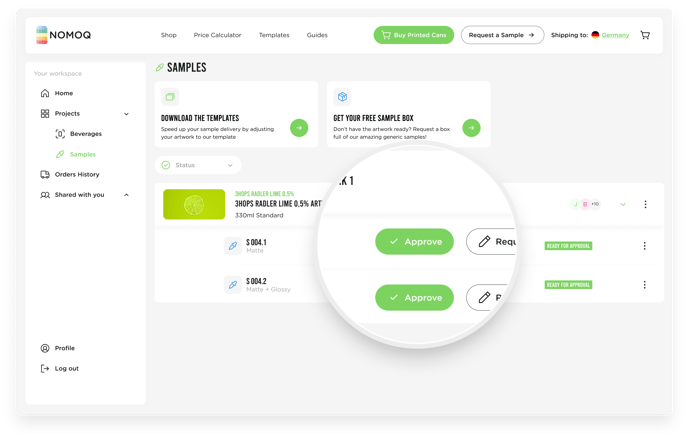 1. Approuver votre échantillon